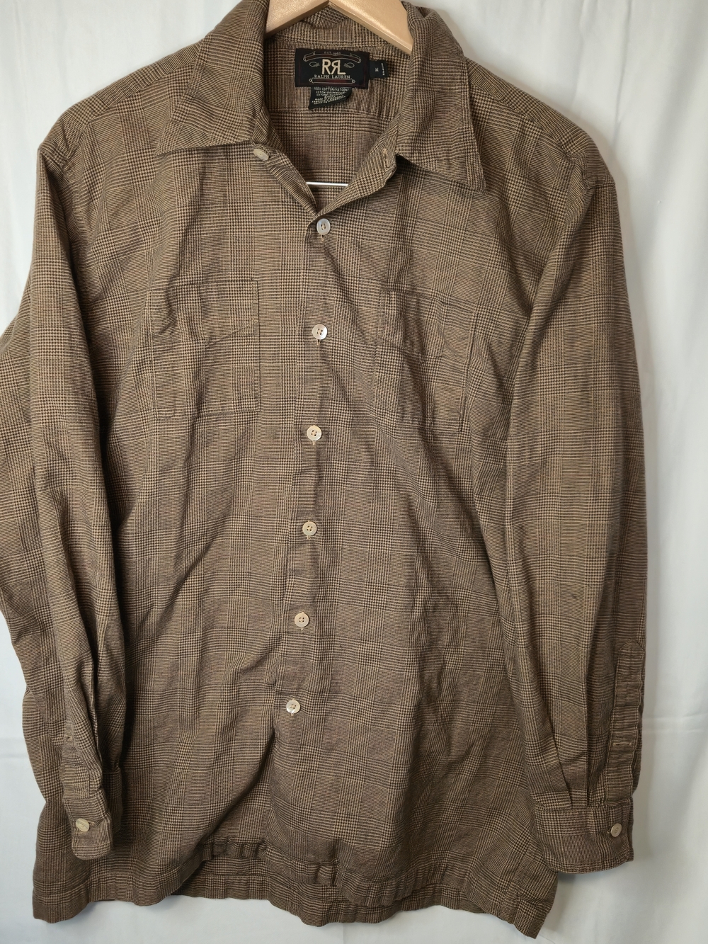 RRL Double RL Ralph Lauren Shirt Men’s Medium Cotton Plaid Button Up 0512